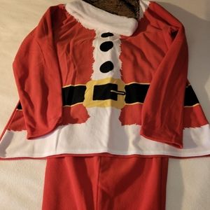 Santa Claus PJs and sequin hat